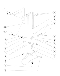 Remote Deflector Assembly Diagram and Parts List for 56A443TH (750-XP)(2008 & Before) Cub Cadet Lawn Mower